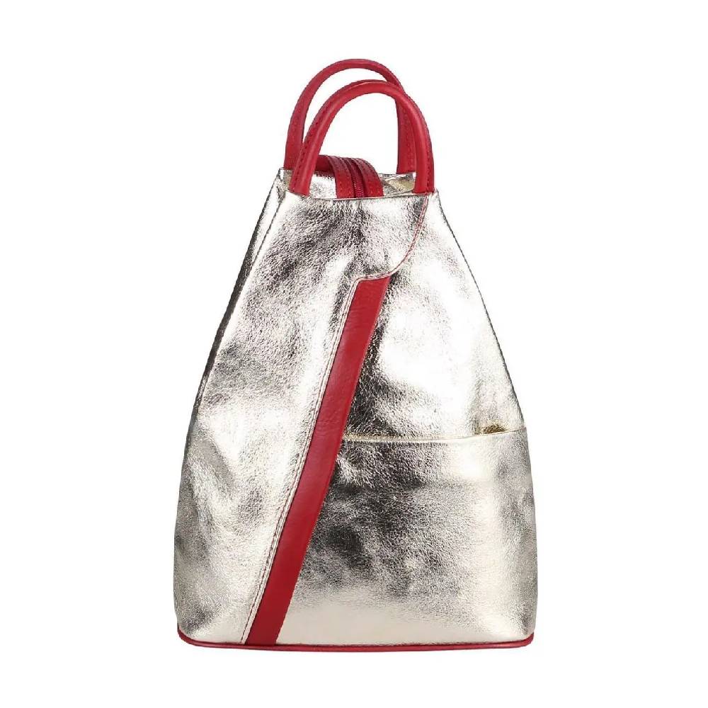 Made in Italy Damen echt Leder Rucksack Backpack Lederrucksack Online Outlet