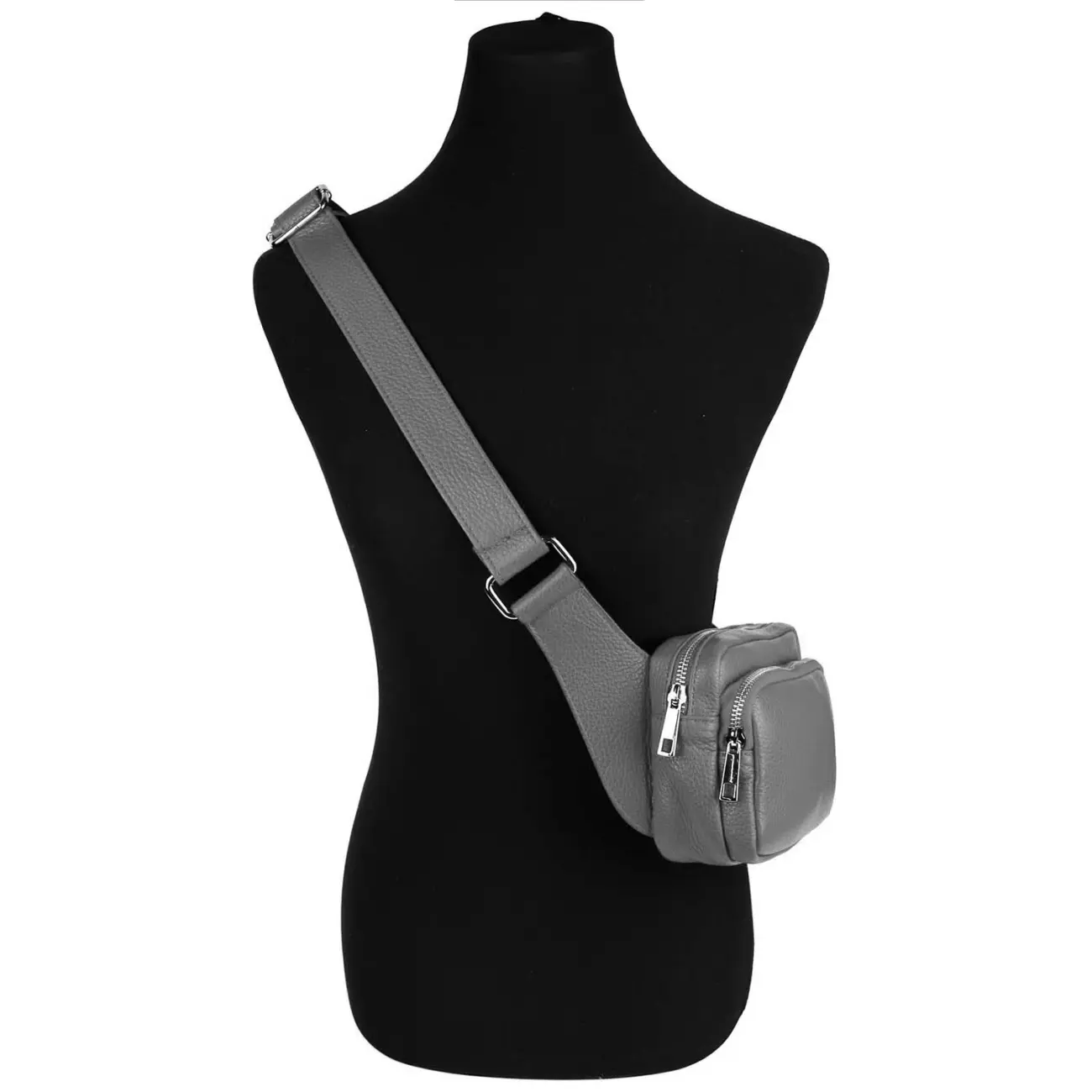 OBC Made in Italy Damen Leder Tasche Crossbody Metallic Hüfttasche Bauchtasche Umhängetasche Bodybag Schultertasche Handytasche Gürteltasche Kauf eins, bekomm eins gratis