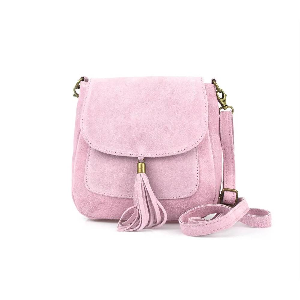 Made in Italy DAMEN LEDER TASCHE Messenger Bag Henkeltasche Wildleder Handtasche Umhängetasche Ledertasche Schultertasche Beuteltasche Fransen Cross-Over Riesige Ersparnisse