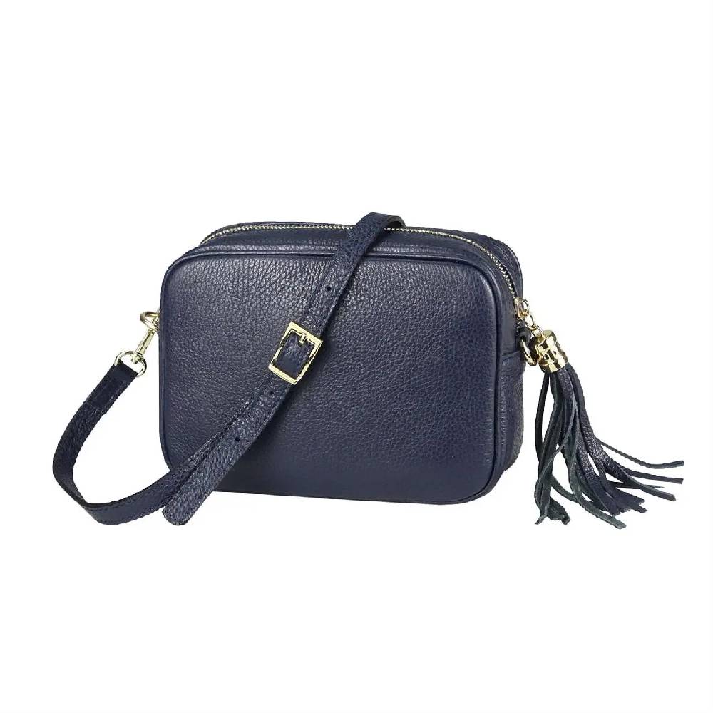 OBC Made in Italy DAMEN LEDER TASCHE Umhängetasche Schultertasche Cross-Over Crossbody Bag Glattleder Schmucktasche Fransen Ledertasche Tiefpreis