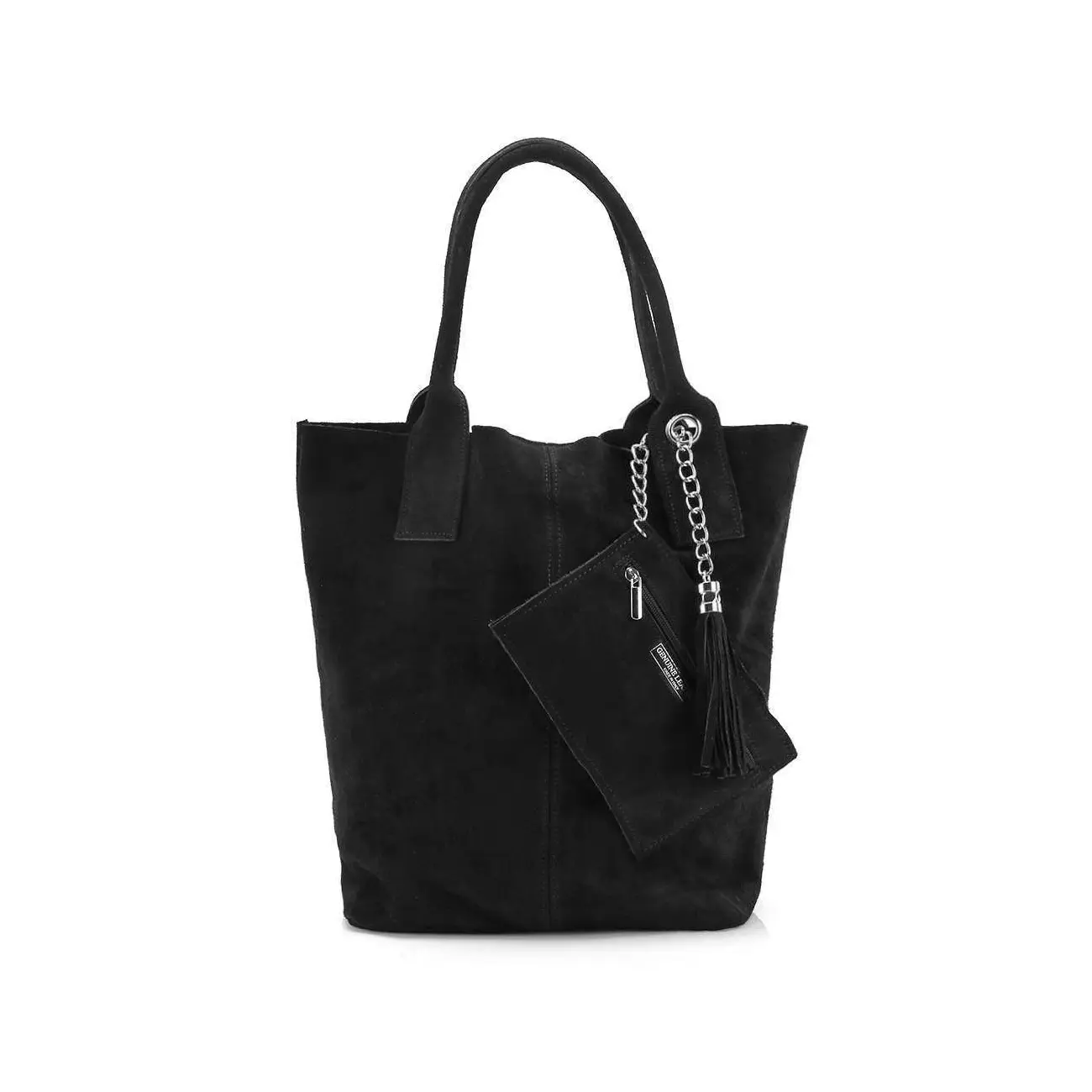 MADE IN ITALY DAMEN XXL LEDER TASCHE Wildleder Shopper Schultertasche + Schmucktasche Letzte 3 Tage