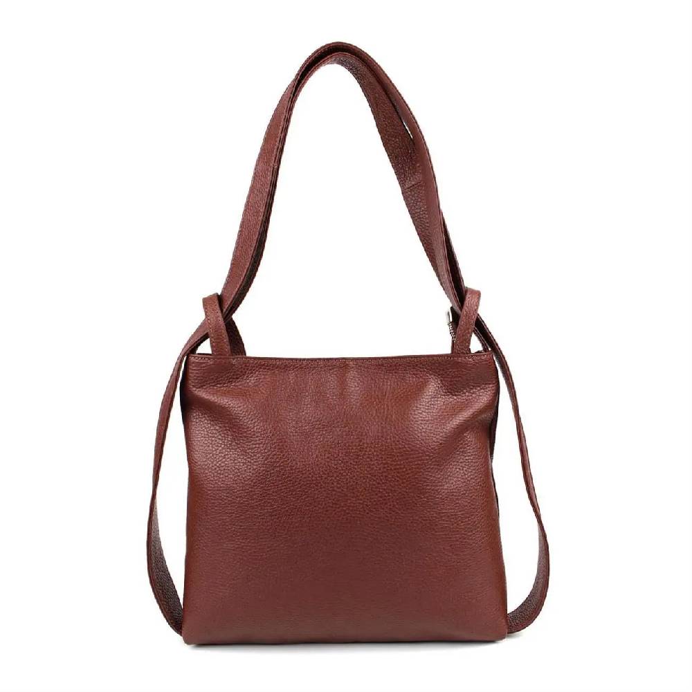 MADE IN ITALY OBC Damen Tasche Rucksack 2in1 Umhängetasche Schultertasche Daypack Rucksacktasche Handtasche Ledertasche klein Neueste Stile