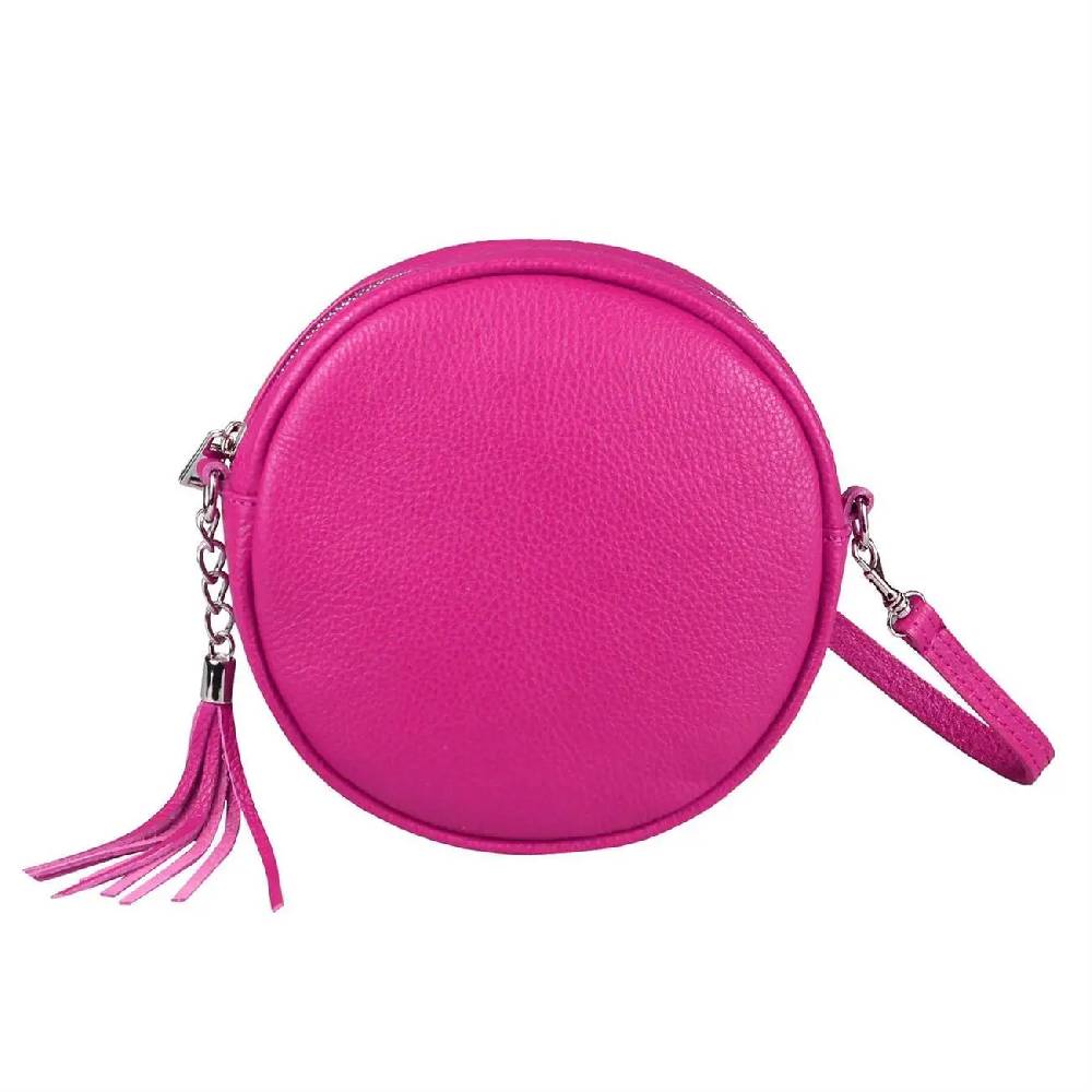 OBC Made in Italy Damen ECHT Leder Tasche Crossbody Runde Schultertasche City Bag Crossover Umhängetasche Clutch Ledertasche Damentasche Minibag Bis zu 60% Rabatt