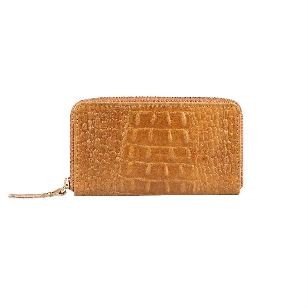 Made in Italy Damen Leder Geldbörse Kroko Wallet Portemonnaie Portafoglio Brieftasche Börse Geldbeutel Ledertasche Kreditkartenetui Sonderangebot der Fabrik