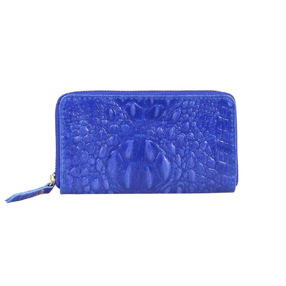 Made in Italy Damen Leder Geldbörse Kroko Wallet Portemonnaie Portafoglio Brieftasche Börse Geldbeutel Ledertasche Kreditkartenetui Sonderangebot der Fabrik