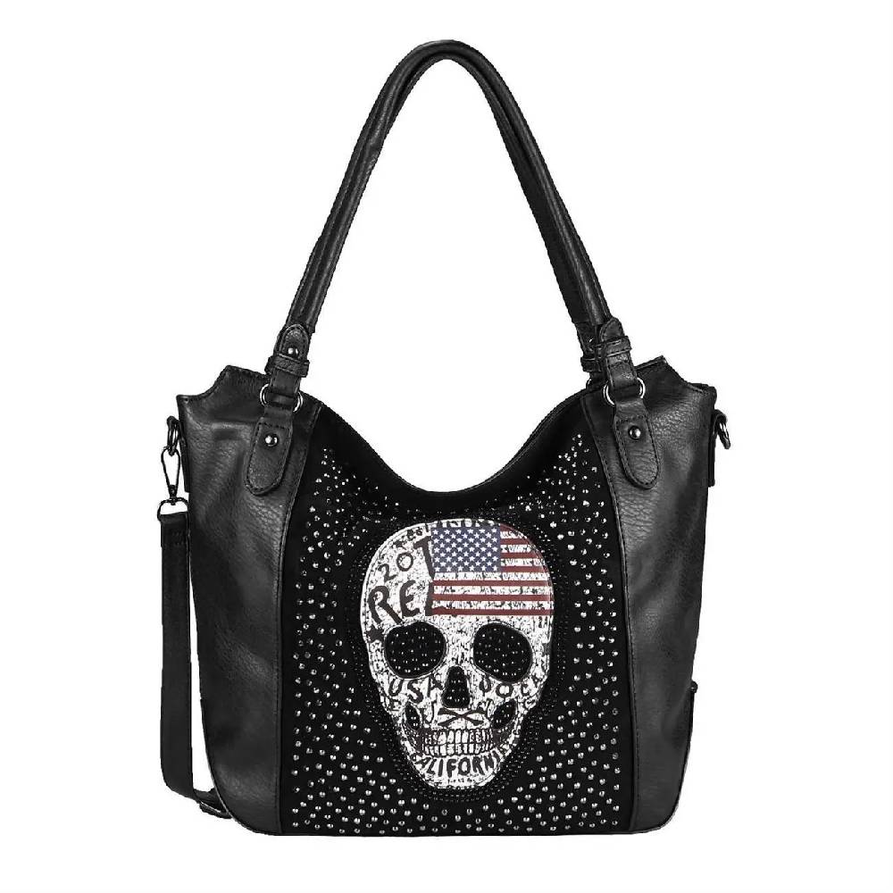 OBC Damen Totenkopf Skull Tasche Schultertasche Rucksack Umhängetasche Handtasche Nur noch ein Tag übrig