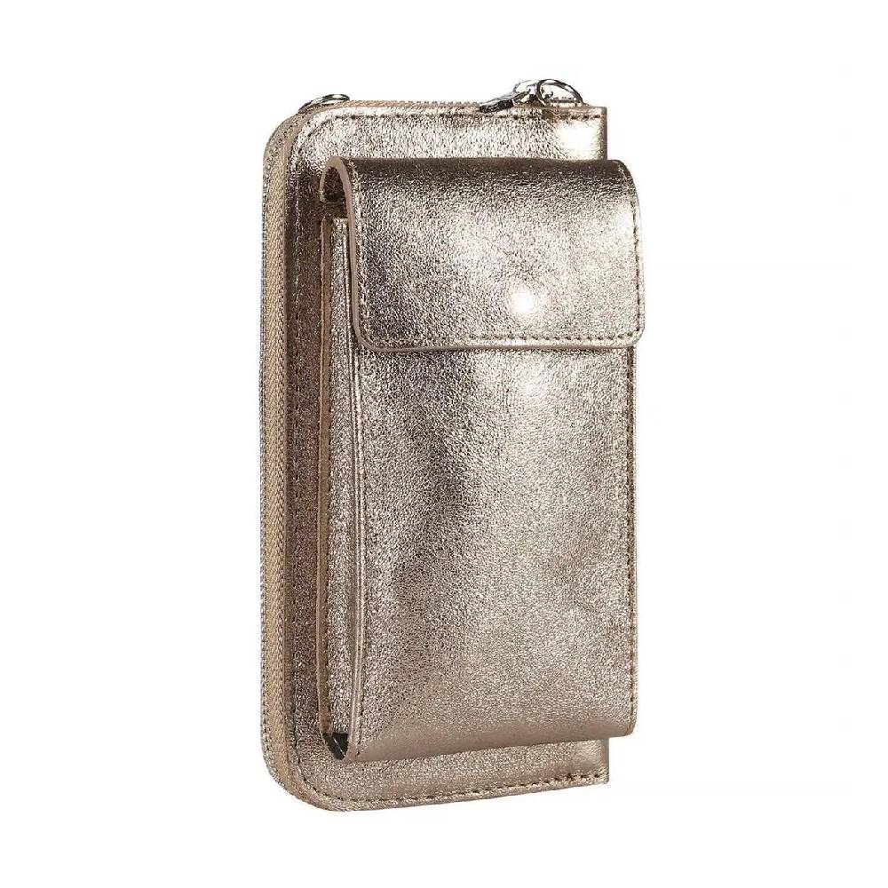 OBC Made in Italy Damen Leder Handytasche Tasche Umhängetasche Geldbörse Schultertasche Brieftasche Smartphone Geldtasche Ledertasche Crossbody Abendtasche Handy bis 6,5 Zoll Fabrikladen