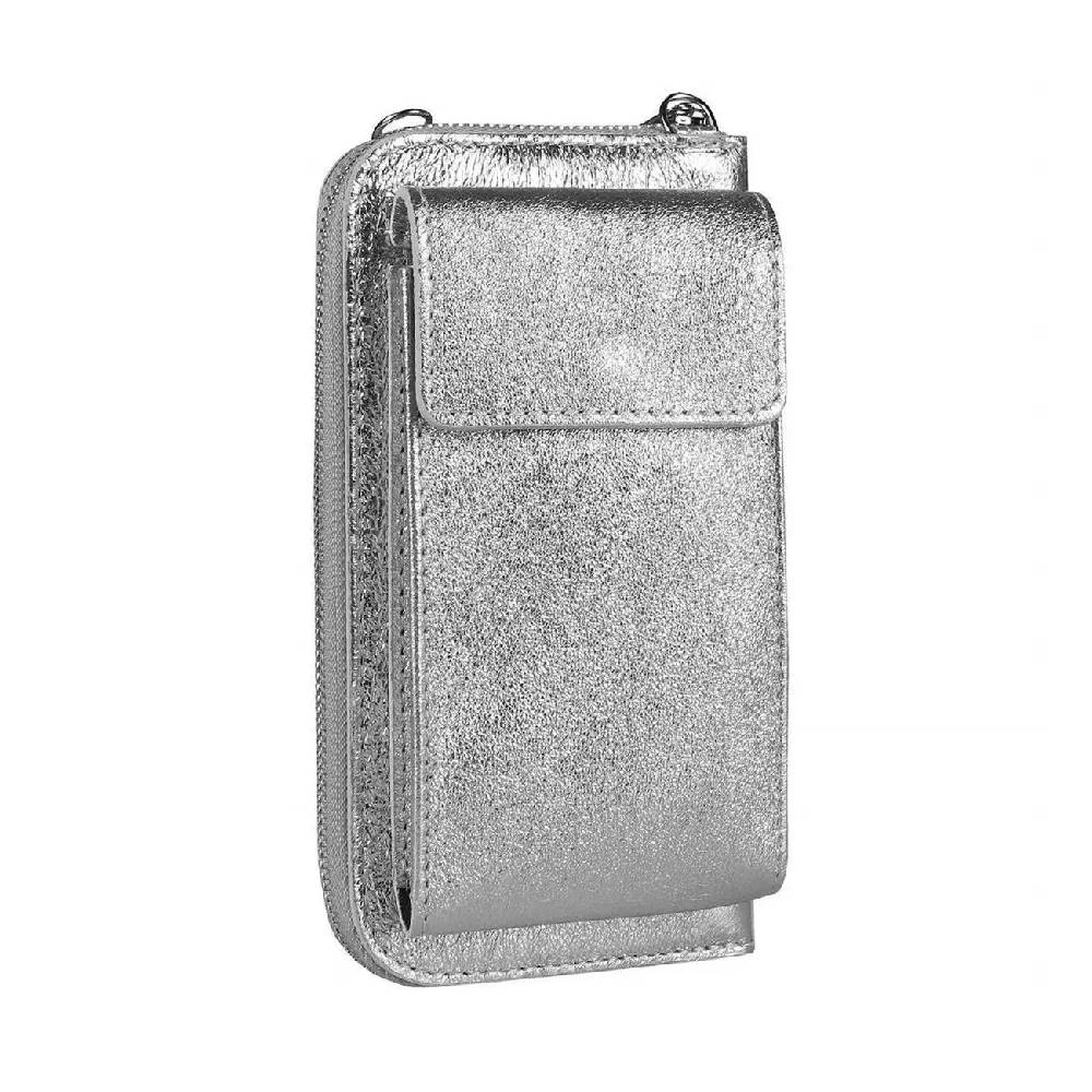 OBC Made in Italy Damen Leder Handytasche Tasche Umhängetasche Geldbörse Schultertasche Brieftasche Smartphone Geldtasche Ledertasche Crossbody Abendtasche Handy bis 6,5 Zoll Fabrikladen