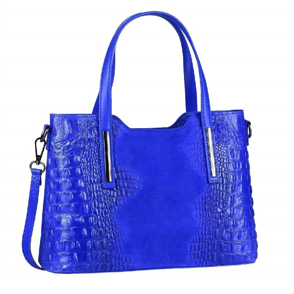 OBC MADE IN ITALY DAMEN Echt LEDER TASCHE KROKO-Prägung Business Shopper Wildleder Schultertasche Handtasche Ledertasche Umhängetasche Fabrikverkauf