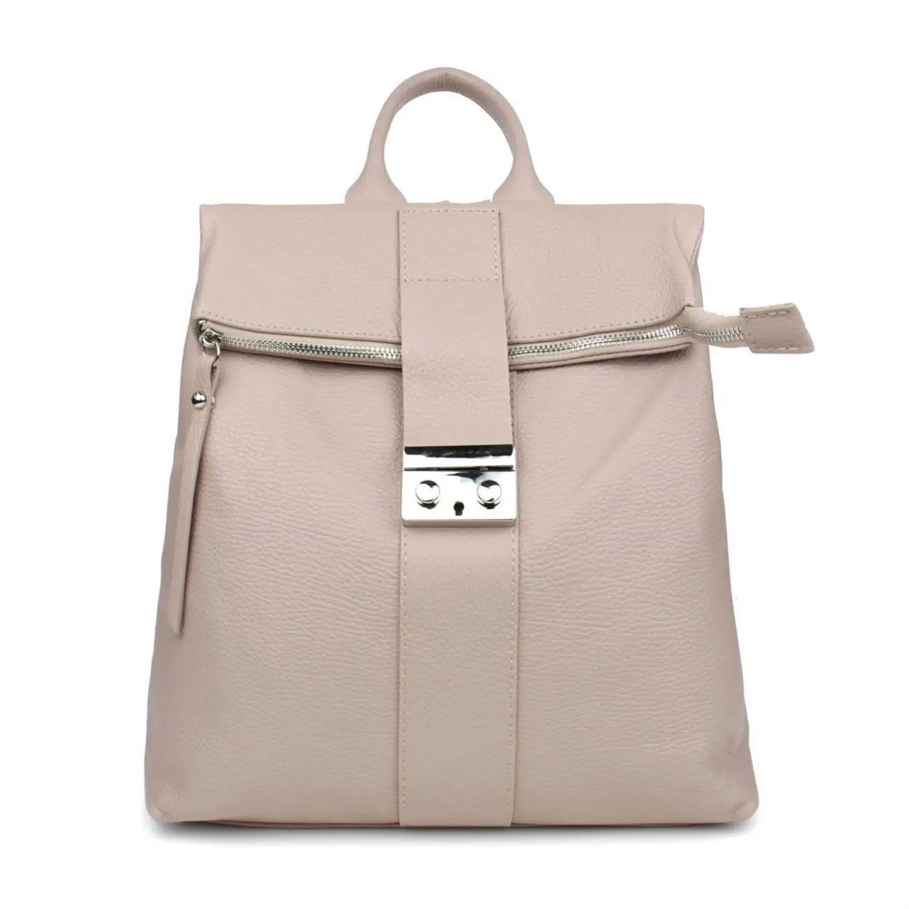Made in Italy XL Damen Leder Roll Top Rucksack Cityrucksack Shopper Handtasche Schultertasche Ledertasche Freizeitrucksack Tasche Fabrikpreis