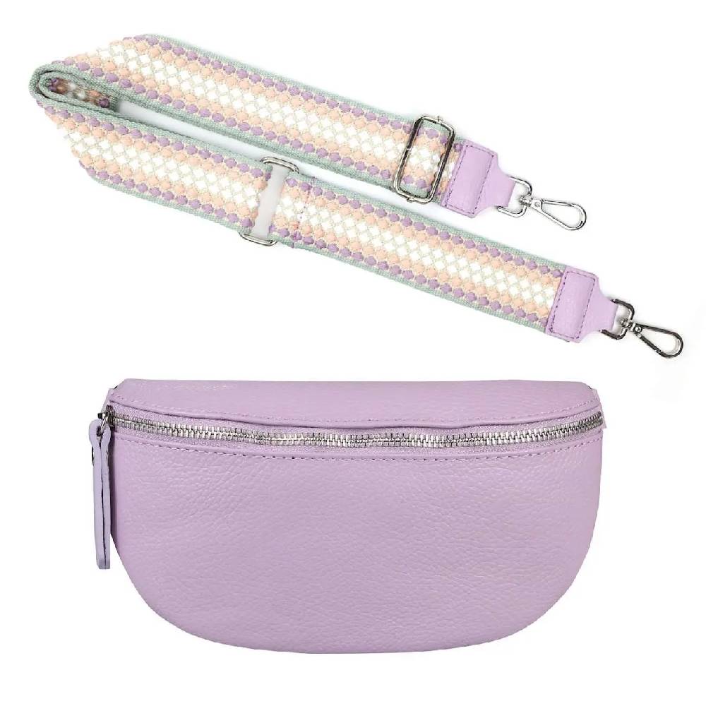 Made in Italy OBC DAMEN SET Gürteltasche + Schultergurt LEDER Crossbody Hüfttasche Bauchtasche Umhängetasche Brusttasche CrossOver Bodybag Schultertasche Handytasche Geldtasche Tasche Kosmetiktasche Versandkostenfrei