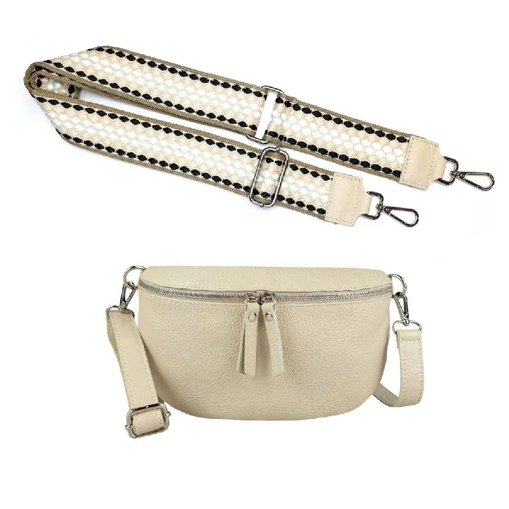 Made in Italy OBC DAMEN SET Gürteltasche + Schultergurt LEDER Crossbody Hüfttasche Bauchtasche Umhängetasche Brusttasche CrossOver Bodybag Schultertasche Handytasche Geldtasche Tasche Kosmetiktasche Versandkostenfrei