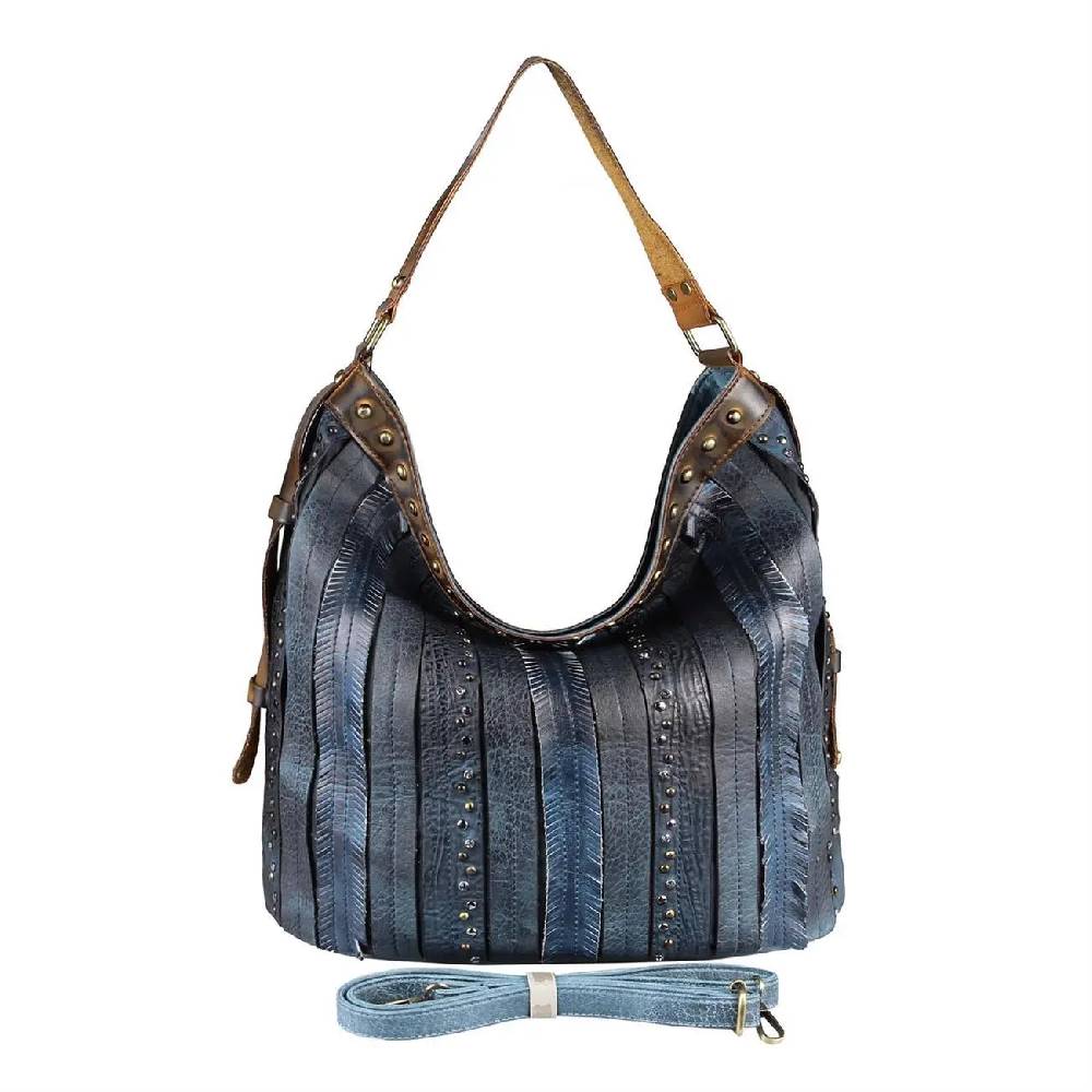 OBC DAMEN TASCHE HANDTASCHE Hobo Bag Schultertasche Nietentasche Shopper Strasssteine Umhängetasche Henkeltasche Beuteltasche Kunst-Leder Online Shopping