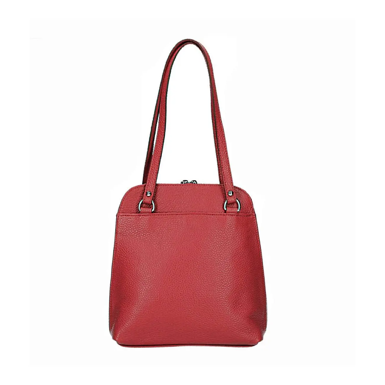 MADE IN ITALY OBC Damen Leder Tasche Rucksack 2in1 Umhängetasche Schultertasche Daypack Rucksacktasche Handtasche Ledertasche Black Friday