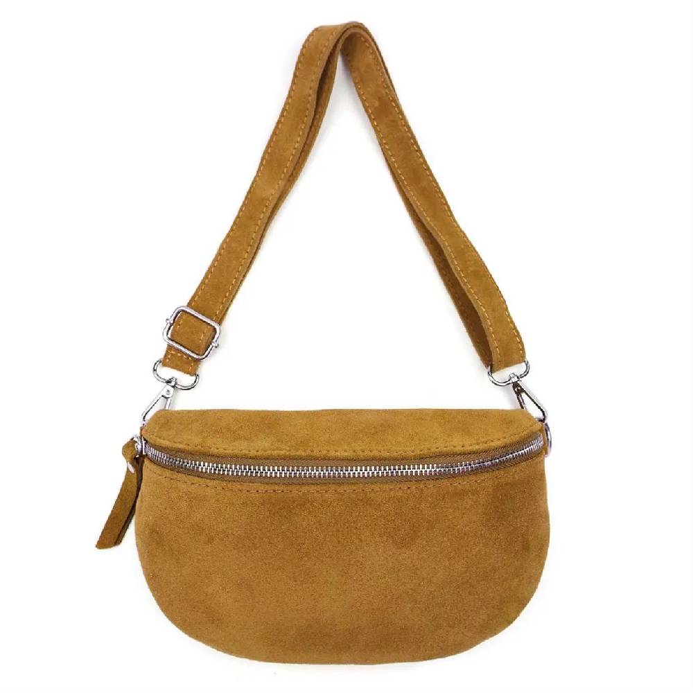 Made in Italy DAMEN LEDER TASCHE Gürteltasche Crossbody Hüfttasche Bauchtasche Umhängetasche Wildleder Brusttasche CrossOver Bodybag Schultertasche Handytasche Geldtasche Schminktasche Kosmetiktasche Jubiläumsangebot