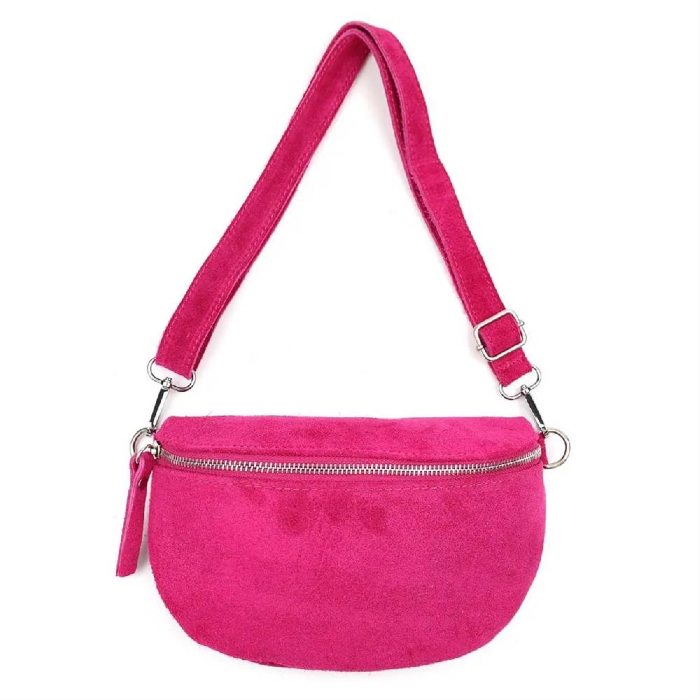 Made in Italy DAMEN LEDER TASCHE Gürteltasche Crossbody Hüfttasche Bauchtasche Umhängetasche Wildleder Brusttasche CrossOver Bodybag Schultertasche Handytasche Geldtasche Schminktasche Kosmetiktasche Jubiläumsangebot