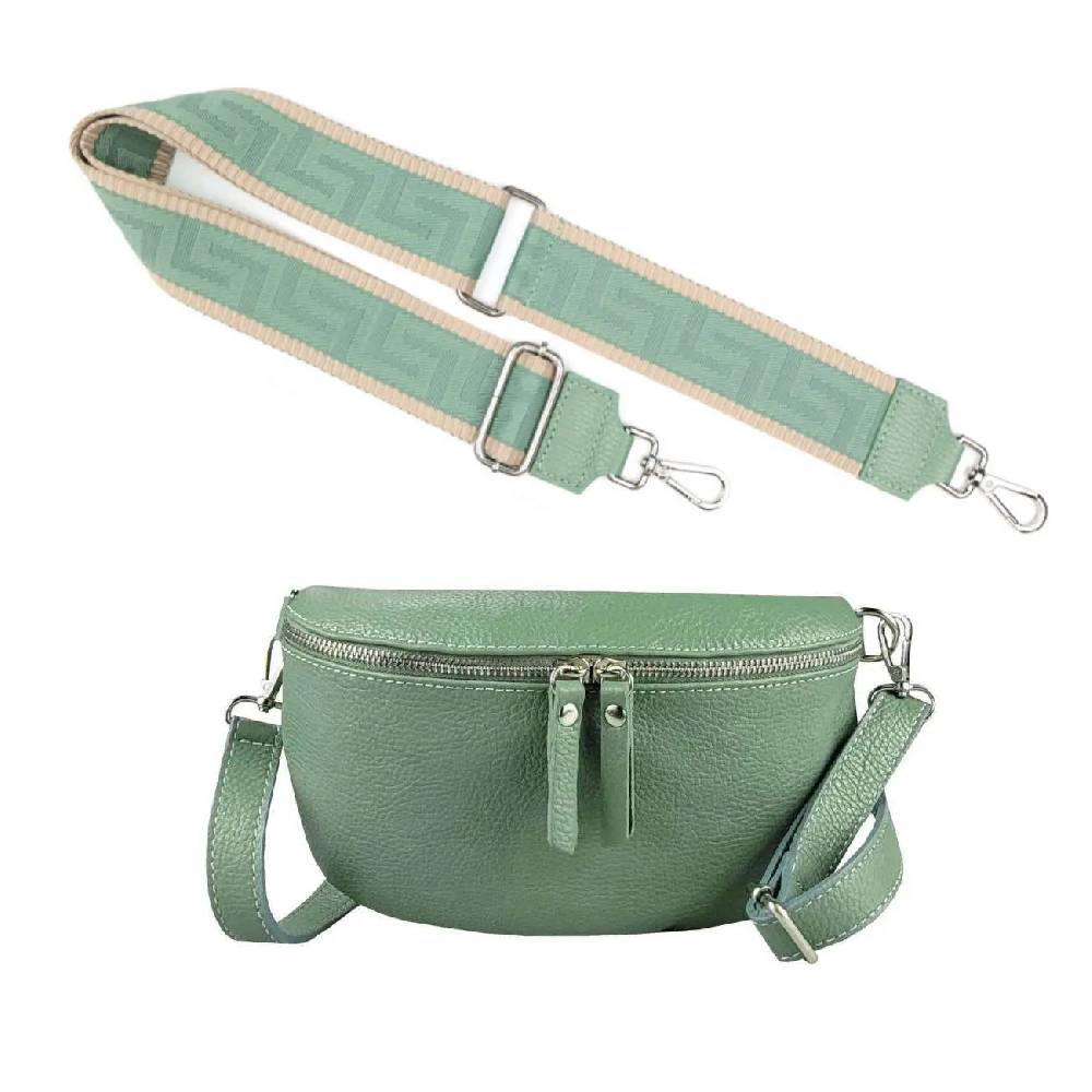 Made in Italy OBC DAMEN SET Gürteltasche + Schultergurt LEDER Crossbody Hüfttasche Bauchtasche Umhängetasche Brusttasche CrossOver Bodybag Schultertasche Handytasche Geldtasche Tasche Kosmetiktasche Lagerräumung