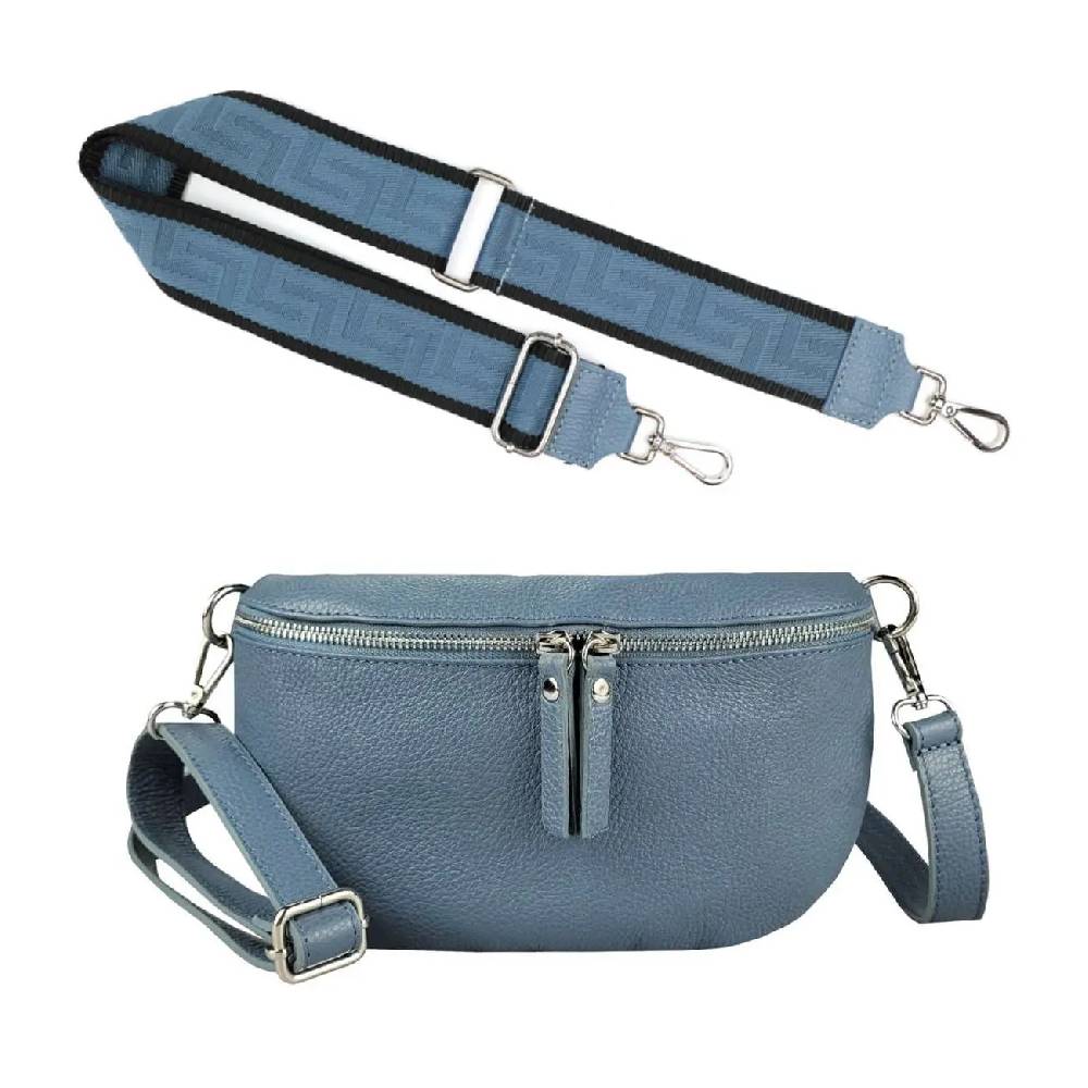 Made in Italy OBC DAMEN SET Gürteltasche + Schultergurt LEDER Crossbody Hüfttasche Bauchtasche Umhängetasche Brusttasche CrossOver Bodybag Schultertasche Handytasche Geldtasche Tasche Kosmetiktasche Lagerräumung