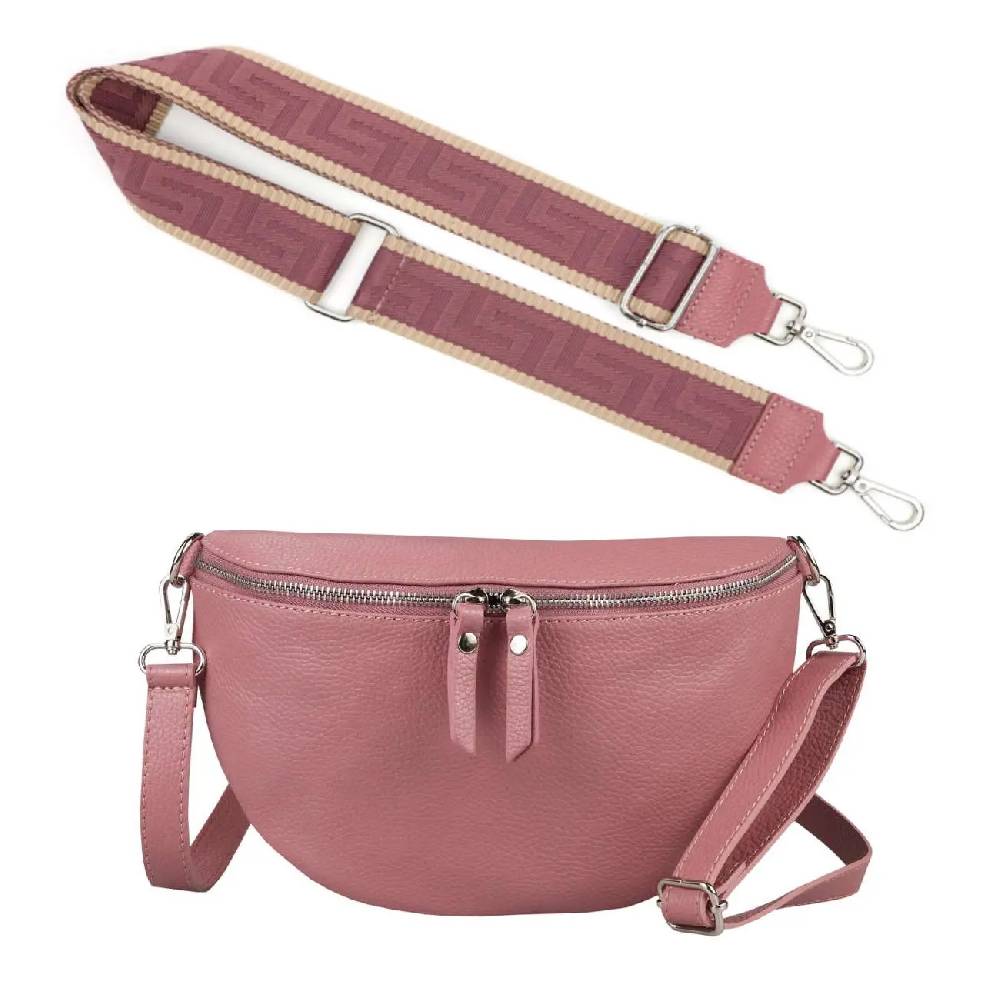Made in Italy OBC DAMEN SET Gürteltasche + Schultergurt LEDER Crossbody Hüfttasche Bauchtasche Umhängetasche Brusttasche CrossOver Bodybag Schultertasche Handytasche Geldtasche Tasche Kosmetiktasche Lagerräumung