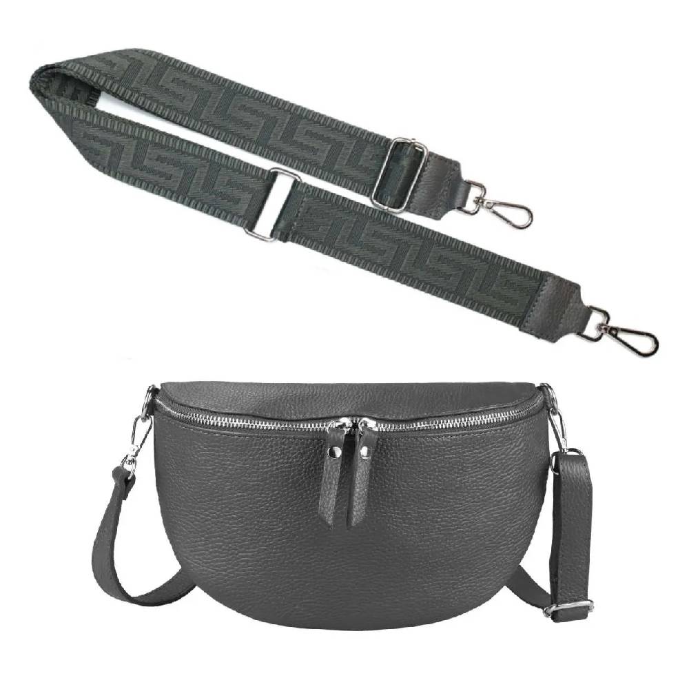 Made in Italy OBC DAMEN SET Gürteltasche + Schultergurt LEDER Crossbody Hüfttasche Bauchtasche Umhängetasche Brusttasche CrossOver Bodybag Schultertasche Handytasche Geldtasche Tasche Kosmetiktasche Lagerräumung