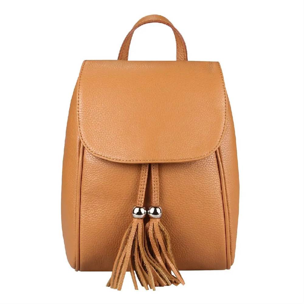 OBC Made in Italy Damen Echt Leder Rucksack Cityrucksack Backpack Daypack Schultertasche Lederrucksack Handtasche Stadtrucksack Neueste Mode