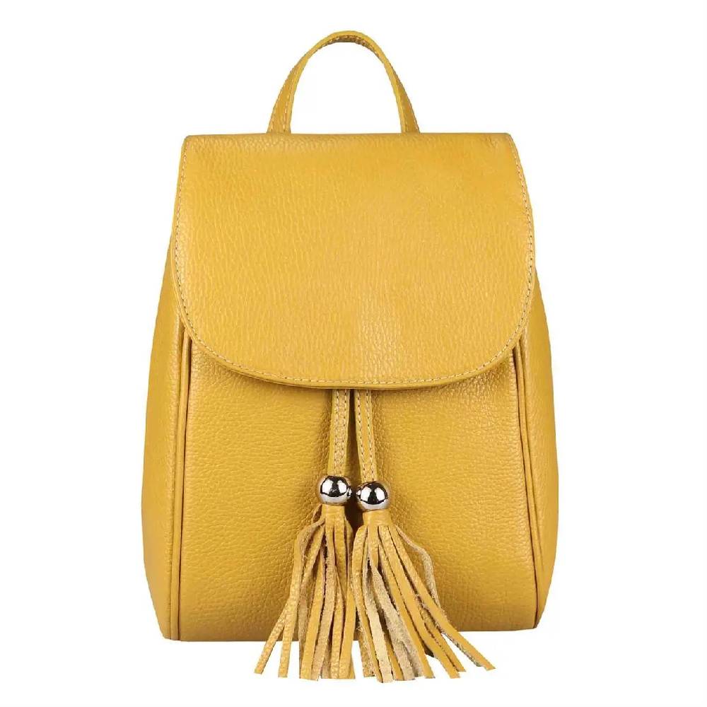 OBC Made in Italy Damen Echt Leder Rucksack Cityrucksack Backpack Daypack Schultertasche Lederrucksack Handtasche Stadtrucksack Neueste Mode