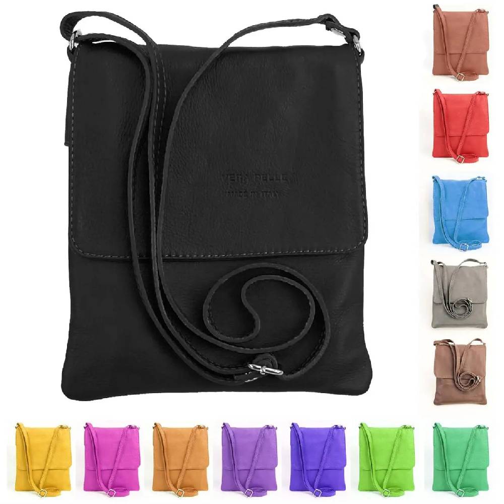ital kleine Damen Leder Tasche Schultertasche CrossOver Umhängetasche Große Rabatte