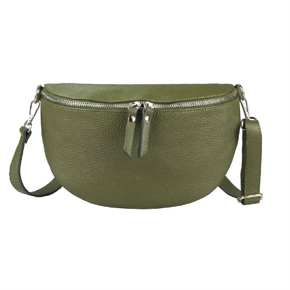 OBC Made in Italy Damen Leder Tasche Medium Handytasche Gürteltasche Crossbody Hüfttasche Bauchtasche Umhängetasche Cross-Over Bodybag Schultertasche Kosmetiktasche Kauf eins, bekomm eins gratis