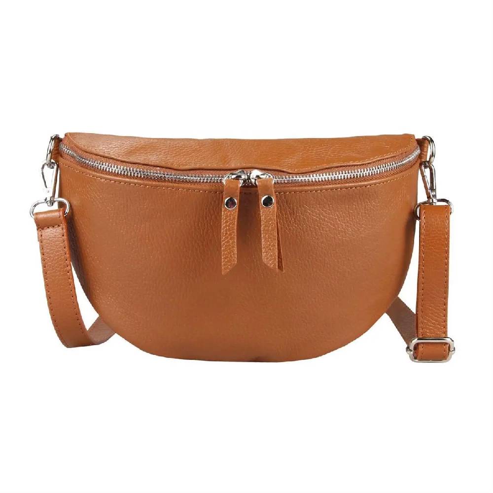 OBC Made in Italy Damen Leder Tasche Medium Handytasche Gürteltasche Crossbody Hüfttasche Bauchtasche Umhängetasche Cross-Over Bodybag Schultertasche Kosmetiktasche Kauf eins, bekomm eins gratis
