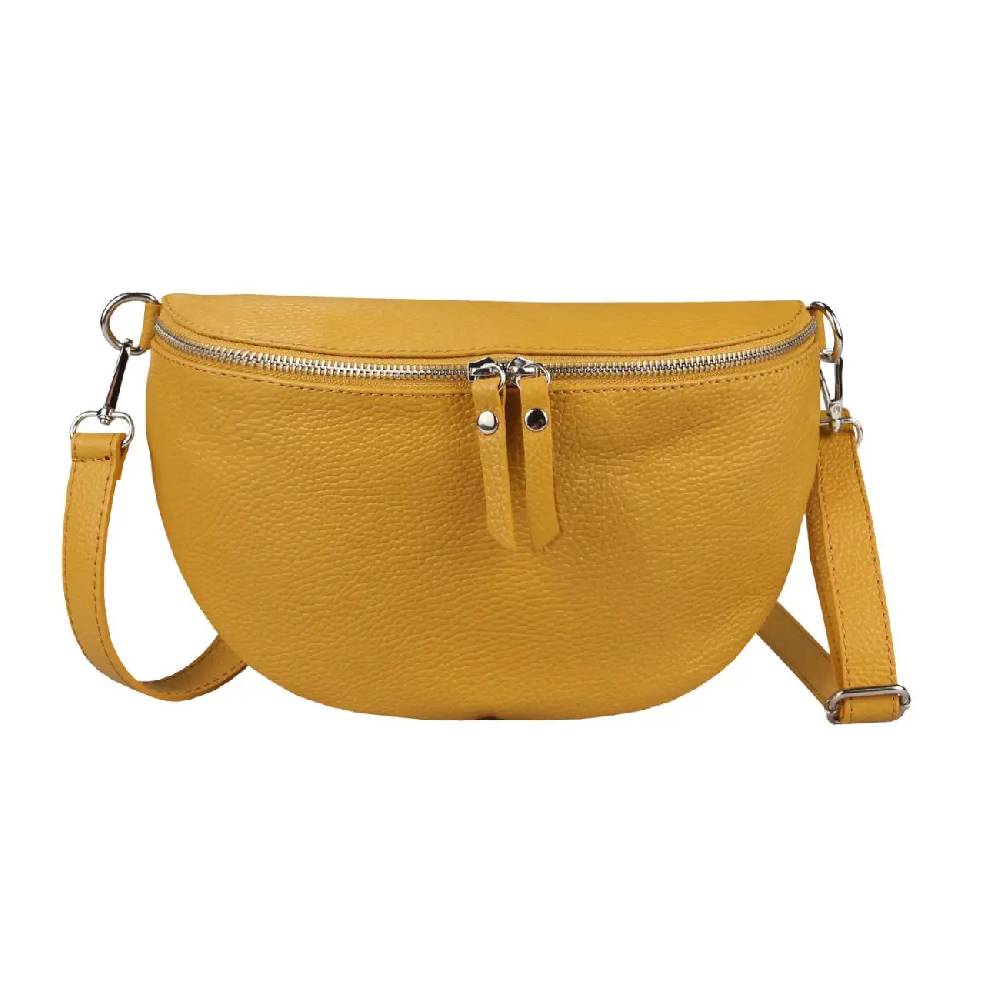 OBC Made in Italy Damen Leder Tasche Medium Handytasche Gürteltasche Crossbody Hüfttasche Bauchtasche Umhängetasche Cross-Over Bodybag Schultertasche Kosmetiktasche Kauf eins, bekomm eins gratis
