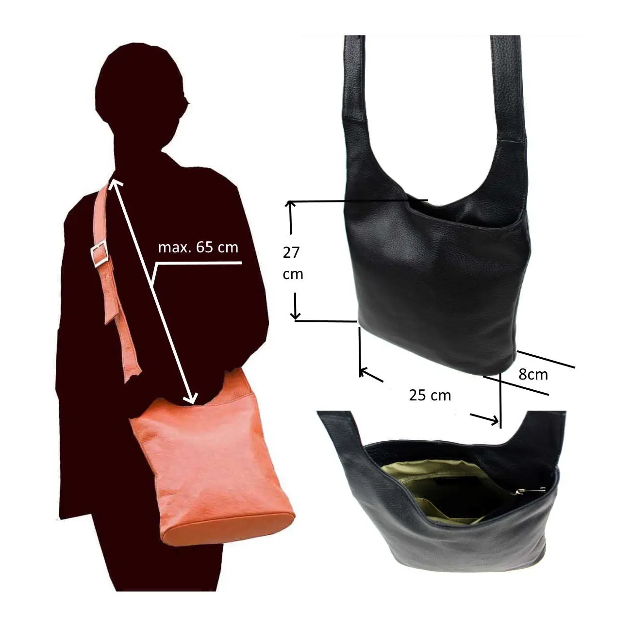 OBC Made in Italy DAMEN LEDER TASCHE Umhängetasche Bodybag Crossbody Schultertasche City Bag CrossOver Ledertasche Damentasche CrossBag Tägliche Deals