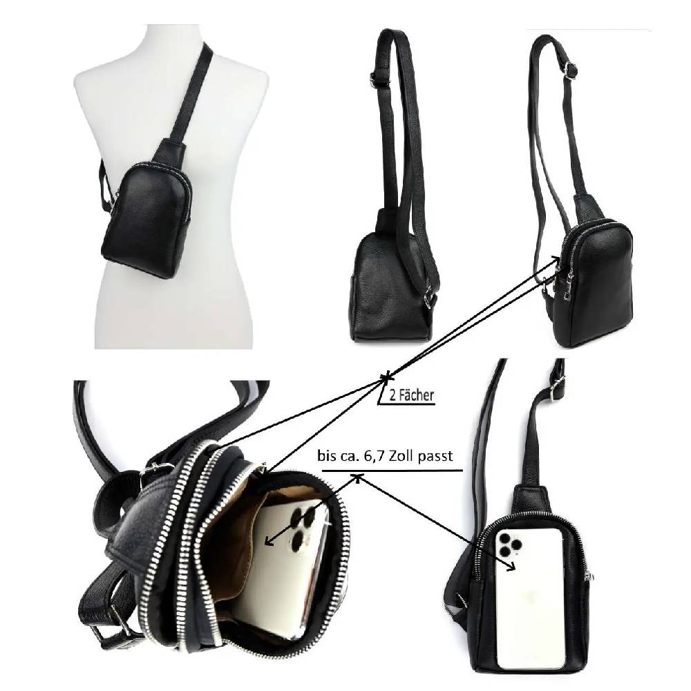 OBC MADE IN ITALY LEDER TASCHE Crossbody Bodybag Sling Rucksack Crossover Schultertasche Brusttasche Umhängetasche Bag damen herren unisex VIP-Rabatte