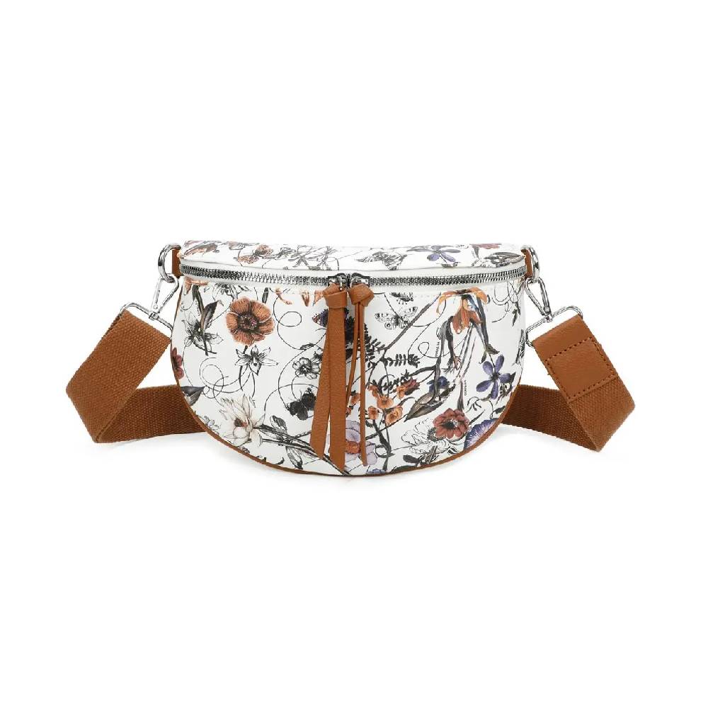 OBC Damen Blumen Tasche Schultertasche Gürteltasche Crossbody Hüfttasche Bauchtasche Umhängetasche Cross-Over Bodybag Handytasche Reisetasche Kosmetiktasche Kunst-Leder Wochenangebot