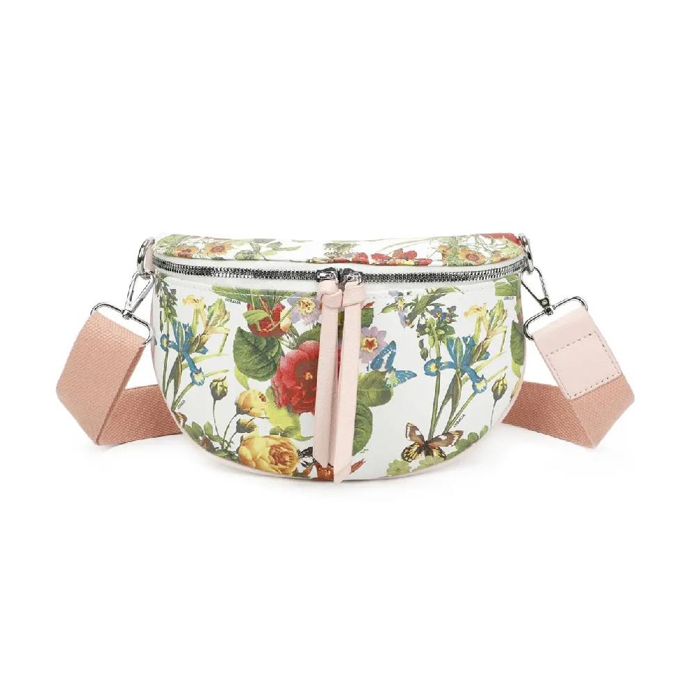 OBC Damen Blumen Tasche Schultertasche Gürteltasche Crossbody Hüfttasche Bauchtasche Umhängetasche Cross-Over Bodybag Handytasche Reisetasche Kosmetiktasche Kunst-Leder Wochenangebot