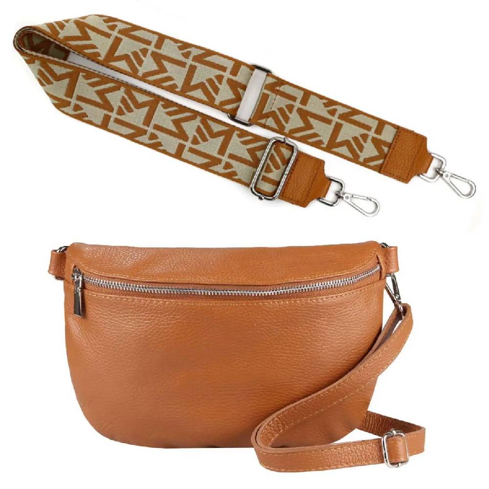 Made in Italy OBC DAMEN SET Gürteltasche + Schultergurt LEDER Crossbody Hüfttasche Bauchtasche Umhängetasche Brusttasche CrossOver Bodybag Schultertasche Handytasche Tasche Begrenzte Freigabe
