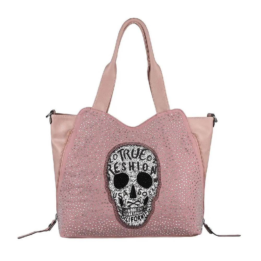 OBC XXL Damen Totenkopf Tasche Handtasche Skulls Shopper Beuteltasche Schultertasche Umhängetache Reisetasche Weekender Schädel Gothic Bag Bis zu 60% Rabatt