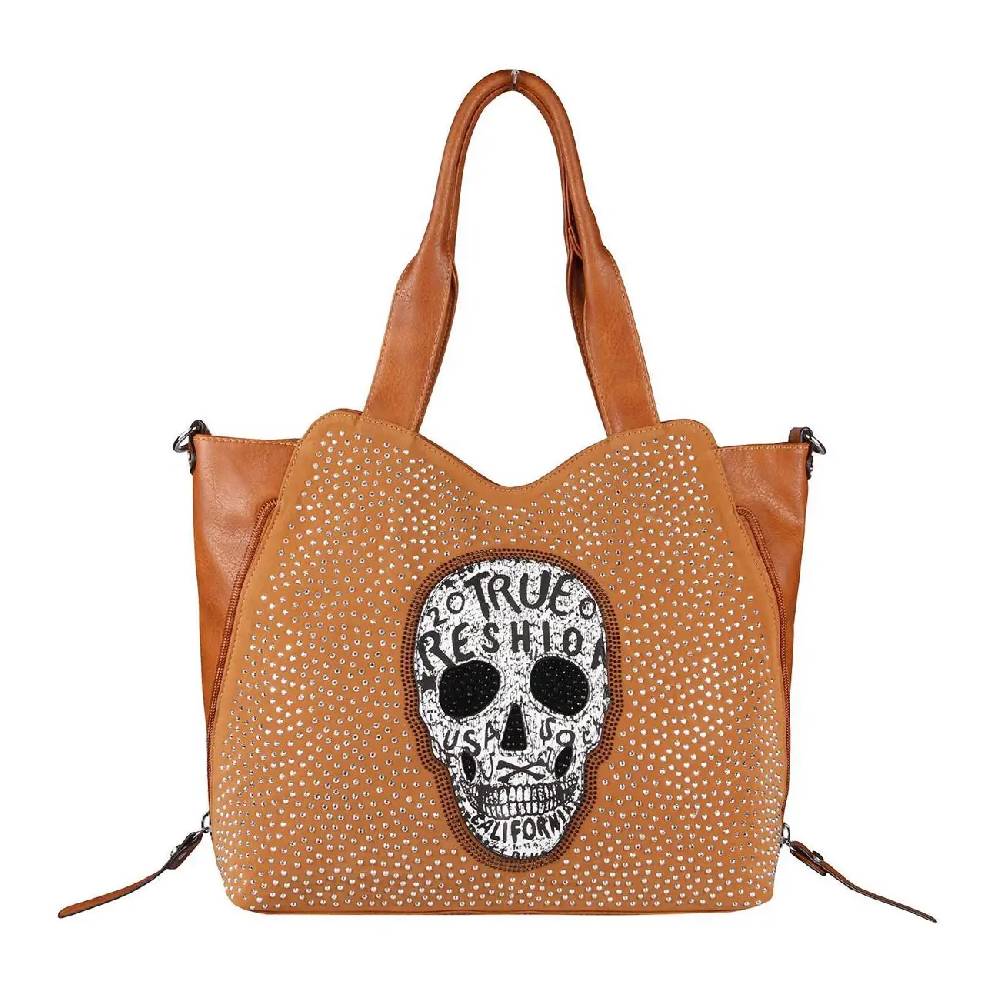 OBC XXL Damen Totenkopf Tasche Handtasche Skulls Shopper Beuteltasche Schultertasche Umhängetache Reisetasche Weekender Schädel Gothic Bag Bis zu 60% Rabatt