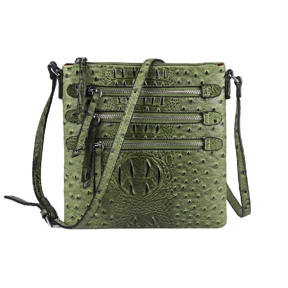 OBC Damen Tasche Kroko-Strauss Optik Schultertasche Umhängetasche Crossbody Bag Vierteljährliche Förderung