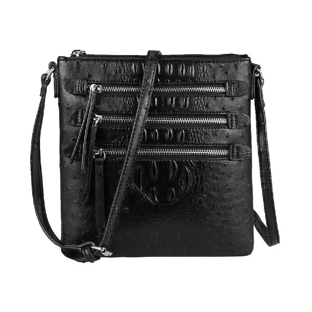 OBC Damen Tasche Kroko-Strauss Optik Schultertasche Umhängetasche Crossbody Bag Vierteljährliche Förderung