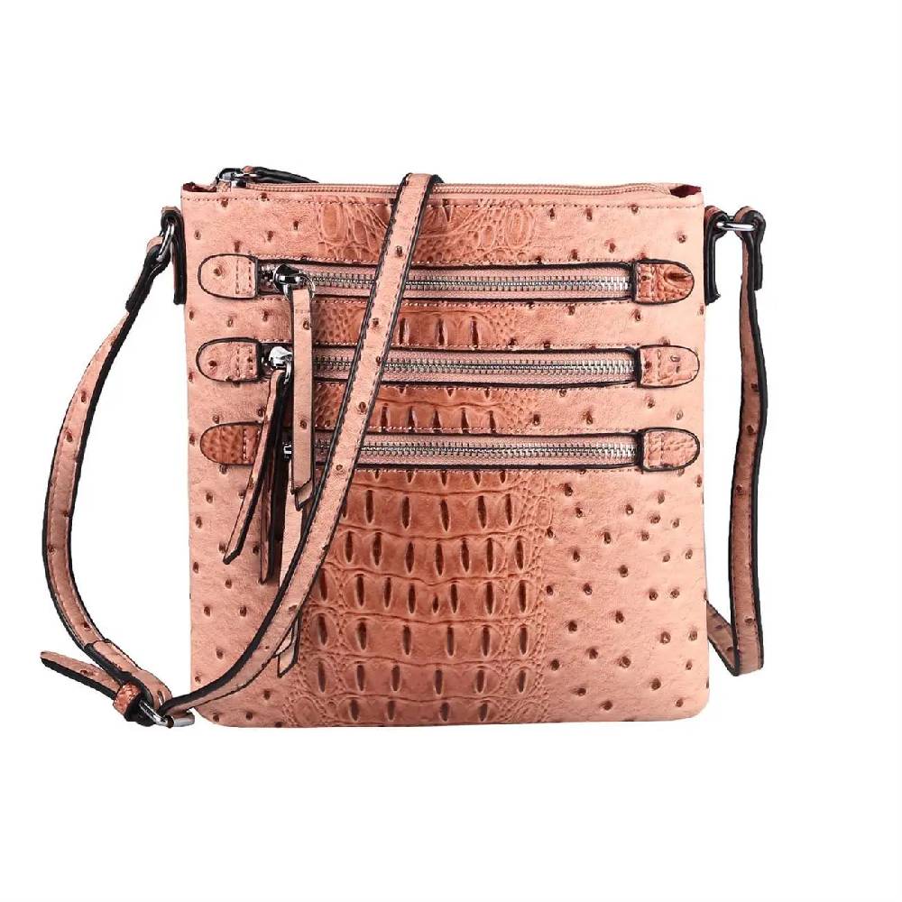 OBC Damen Tasche Kroko-Strauss Optik Schultertasche Umhängetasche Crossbody Bag Vierteljährliche Förderung