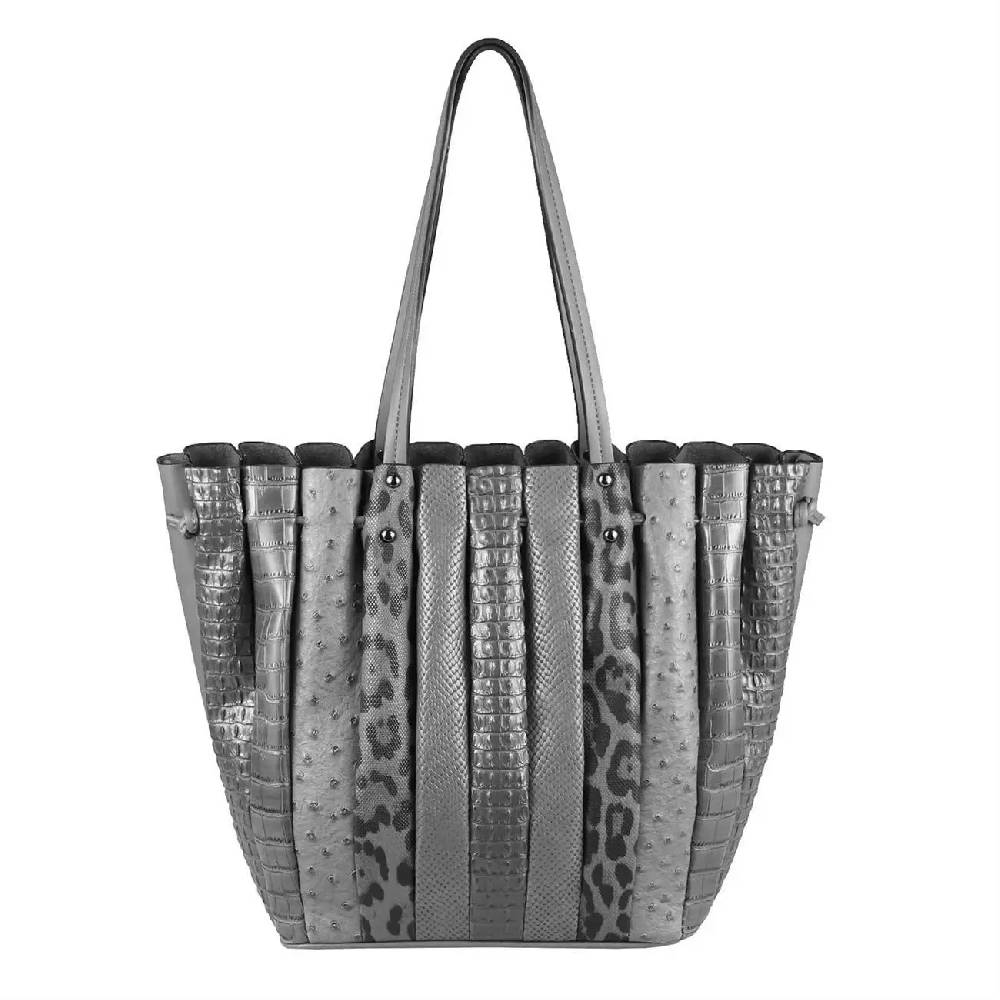 OBC XXL DAMEN TASCHE Shopper Handtasche Arbeit Bag Umhängetasche Schultertasche Leder Optik Kroko Strauß Leoparden Print Nur noch ein Tag übrig