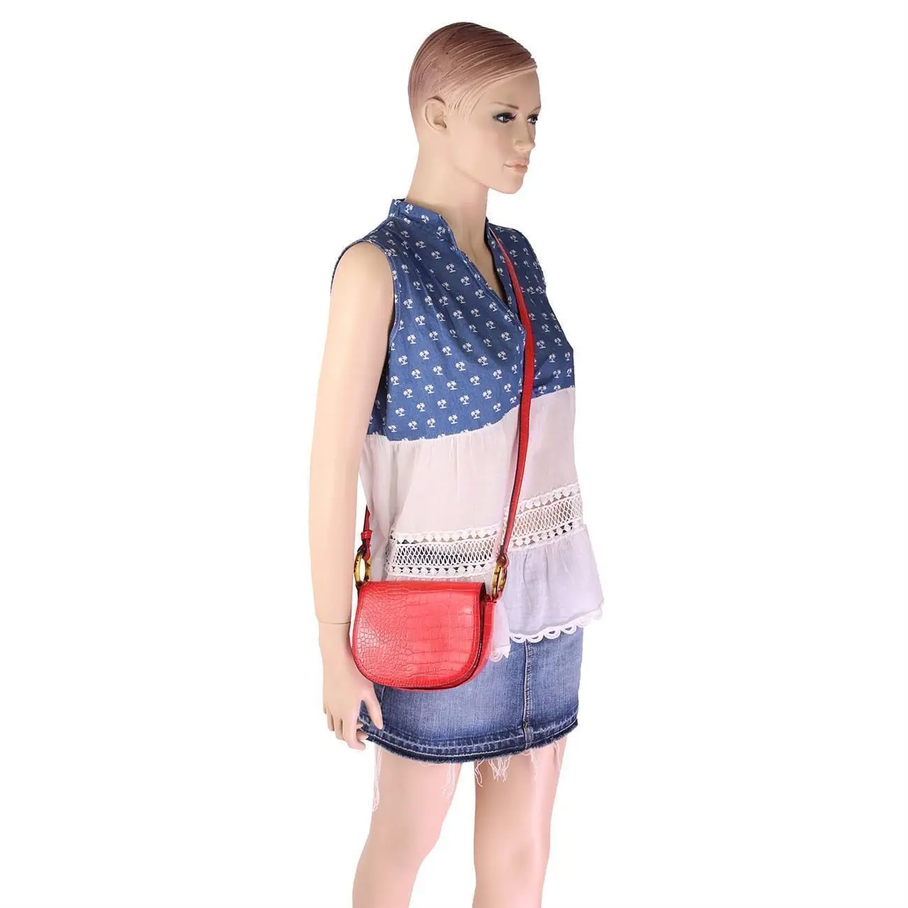 DAMEN TASCHE Kroko Crossbody Umhängetasche Schultertasche Bodybag Shopper Leder Optik CrossOver Riesige Rabatte