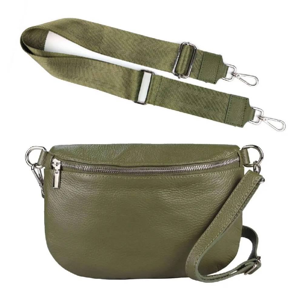 Made in Italy OBC DAMEN SET Gürteltasche + Schultergurt LEDER Crossbody Hüfttasche Bauchtasche Umhängetasche Brusttasche CrossOver Bodybag Schultertasche Handytasche Geldtasche Tasche Kosmetiktasche Clearance-Verkauf