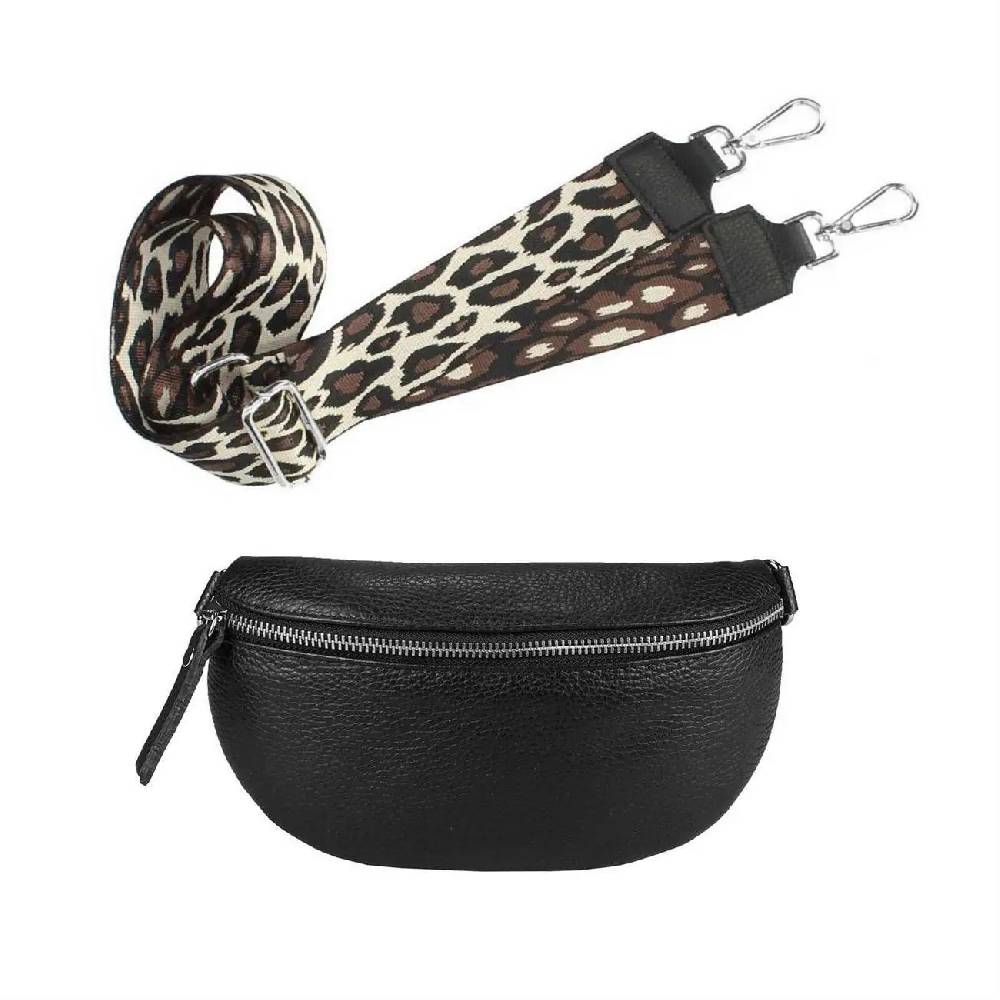 Made in Italy OBC DAMEN SET Gürteltasche + Schultergurt LEDER Crossbody Hüfttasche Bauchtasche Umhängetasche Brusttasche CrossOver Bodybag Schultertasche Handytasche Geldtasche Tasche Kosmetiktasche Kostenloser Versand international