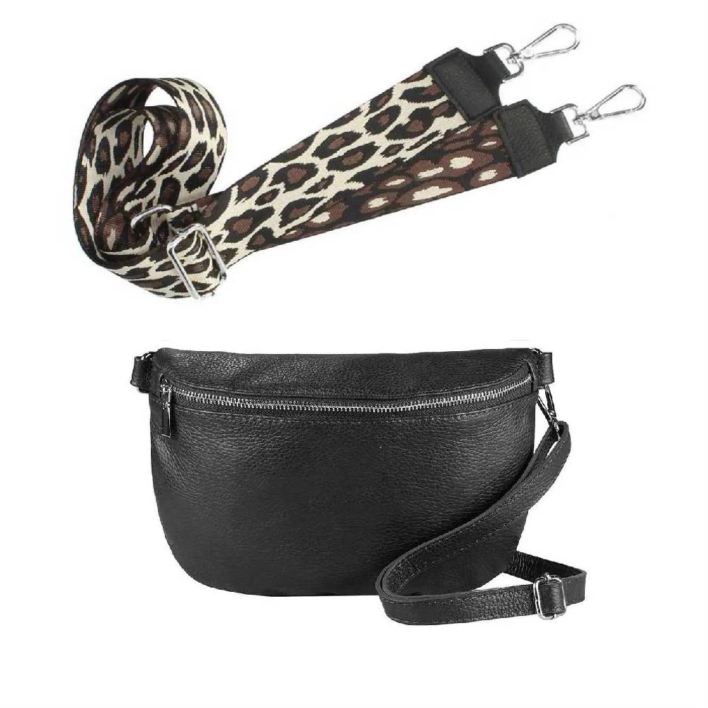 Made in Italy OBC DAMEN SET Gürteltasche + Schultergurt LEDER Crossbody Hüfttasche Bauchtasche Umhängetasche Brusttasche CrossOver Bodybag Schultertasche Handytasche Geldtasche Tasche Kosmetiktasche Kostenloser Versand international