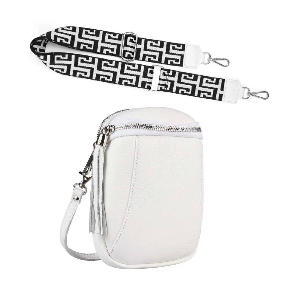 Made in Italy OBC DAMEN SET Schultertasche + Schultergurt LEDER Crossbody Umhängetasche Brusttasche CrossOver Bodybag Schultertasche Handytasche Geldtasche Tasche Kosmetiktasche zollfrei
