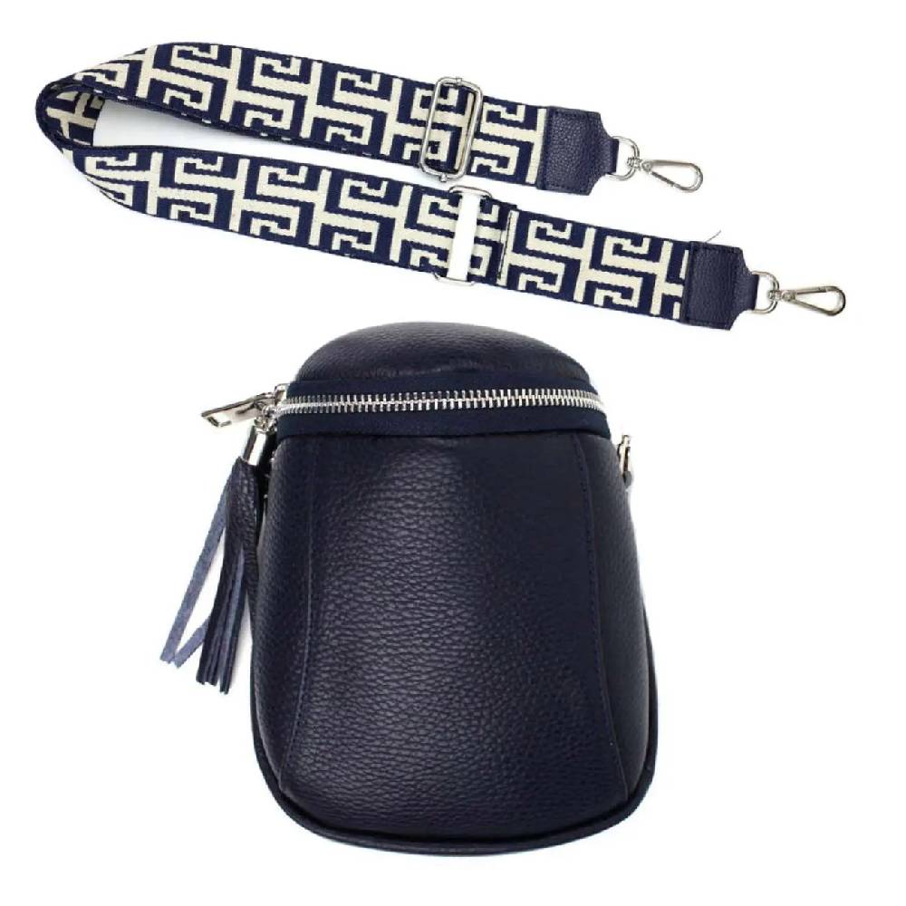 Made in Italy OBC DAMEN SET Schultertasche + Schultergurt LEDER Crossbody Umhängetasche Brusttasche CrossOver Bodybag Schultertasche Handytasche Geldtasche Tasche Kosmetiktasche zollfrei