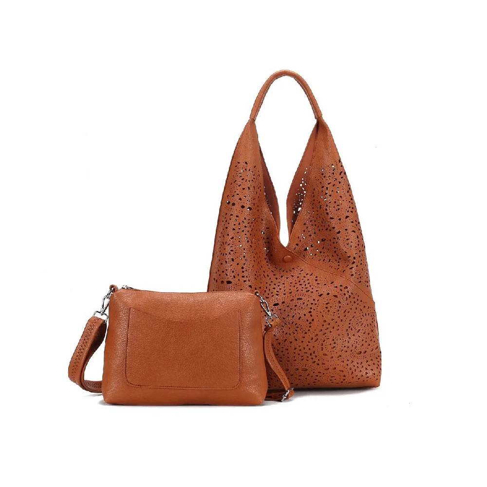 OBC DAMEN TASCHE XXL SET 2in1 Shopper Hobo Bag Schultertasche Cross Over Body Bag Umhängetasche Beuteltasche Handtasche Leder Optik Rabatte dieses Monats