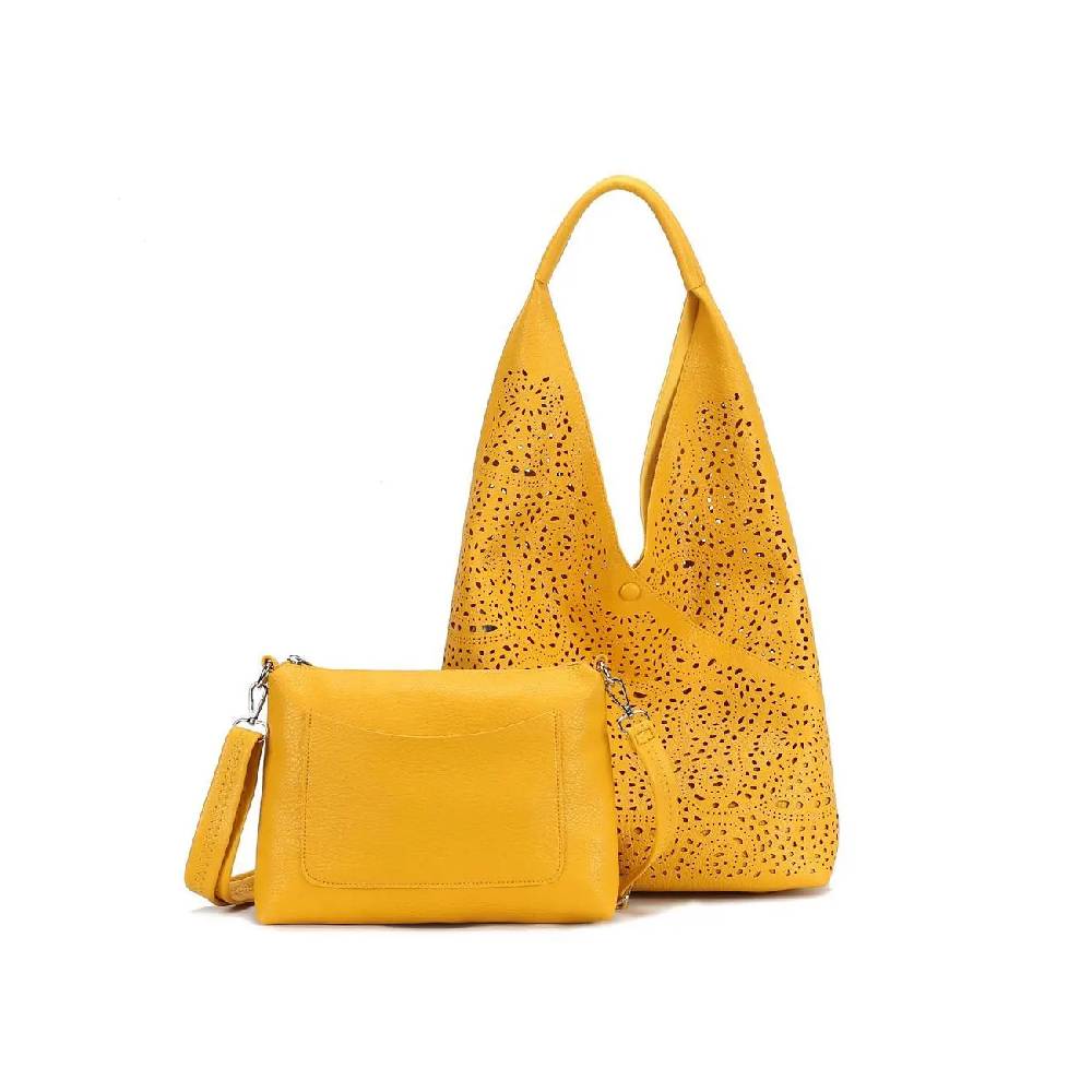 OBC DAMEN TASCHE XXL SET 2in1 Shopper Hobo Bag Schultertasche Cross Over Body Bag Umhängetasche Beuteltasche Handtasche Leder Optik Rabatte dieses Monats