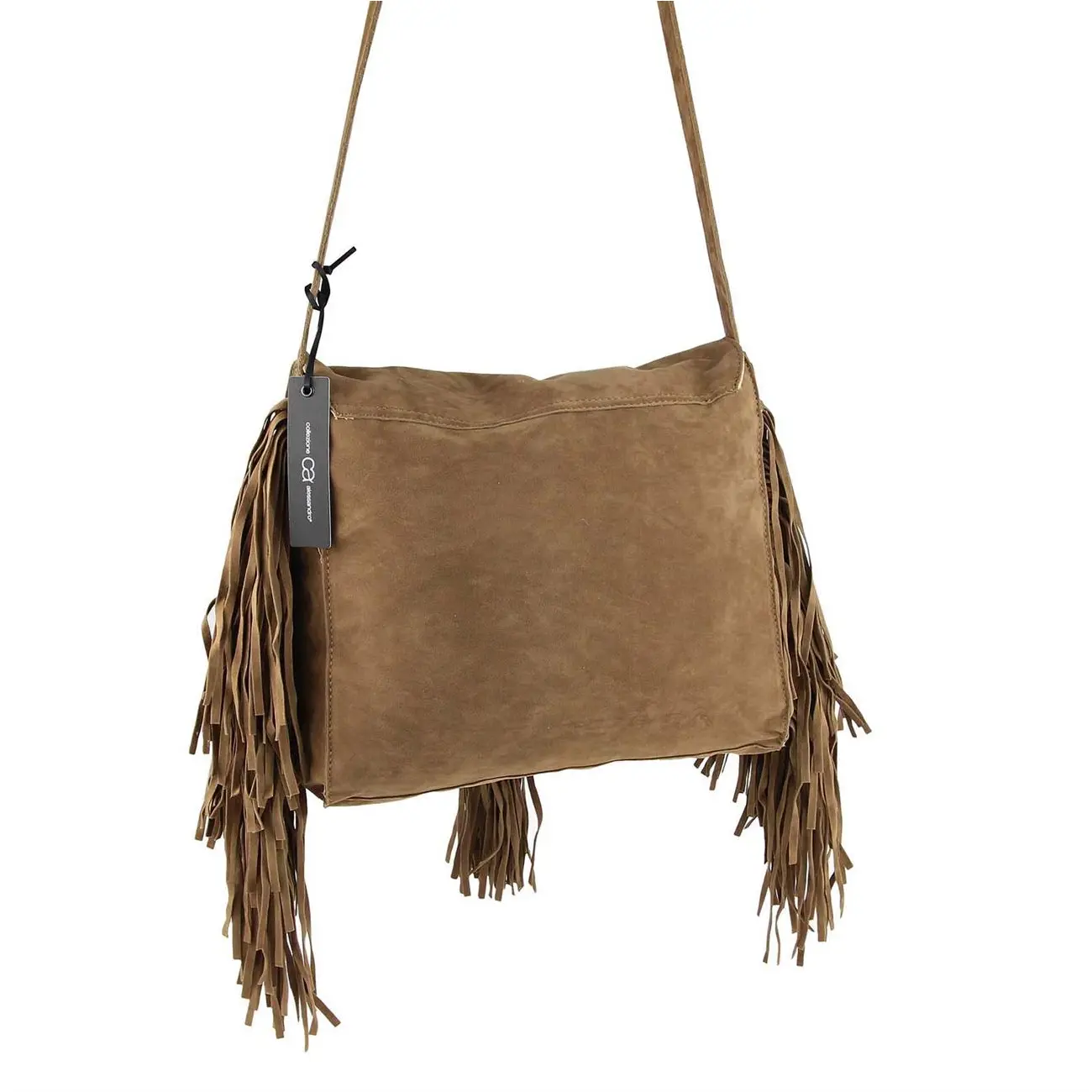 ital-design Fransen Damentasche Schultertasche Umhängetasche Tasche Beutel Beuteltasche Trend-Bags PU Wildleder Online